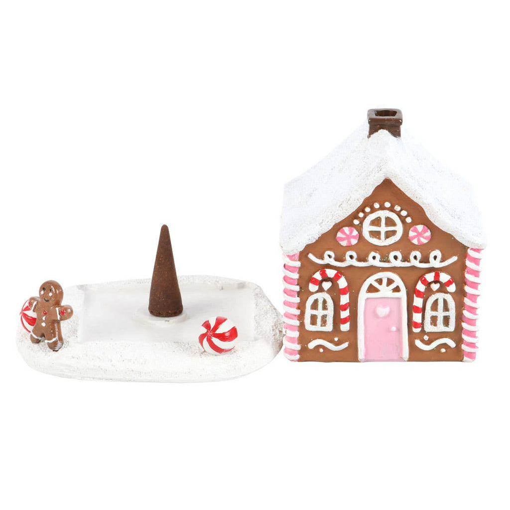 Brûleur d'encens de Noël Pink Gingerbread House