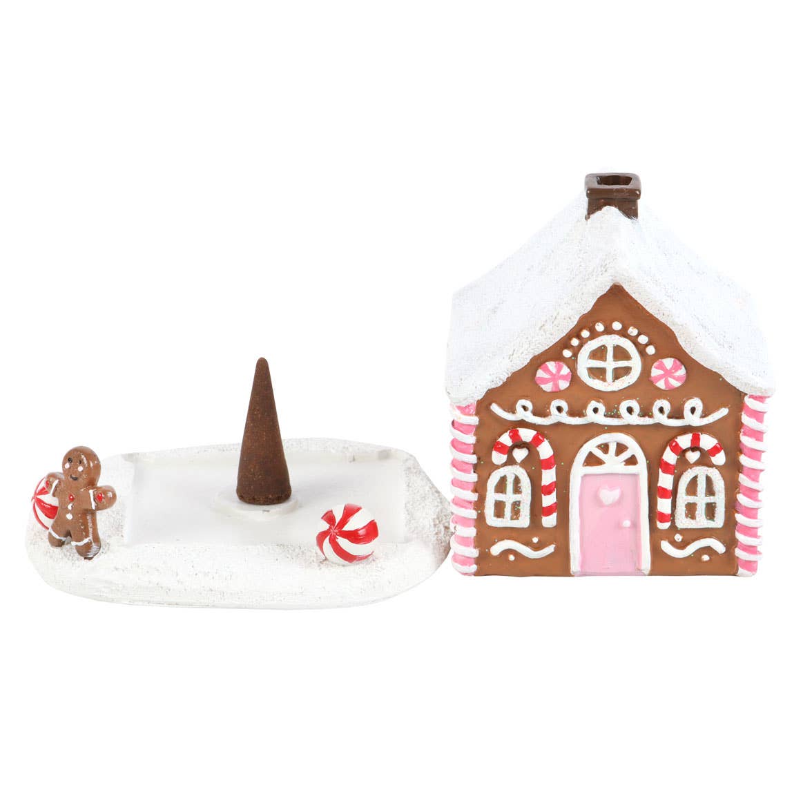 Brûleur d'encens de Noël Pink Gingerbread House