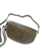 Sac Banane Bi-Matière Noir cuir– Fabrication Italienne: Noir