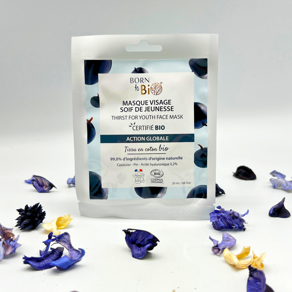 Masque visage Soif de Jeunesse en coton - Certifié Bio