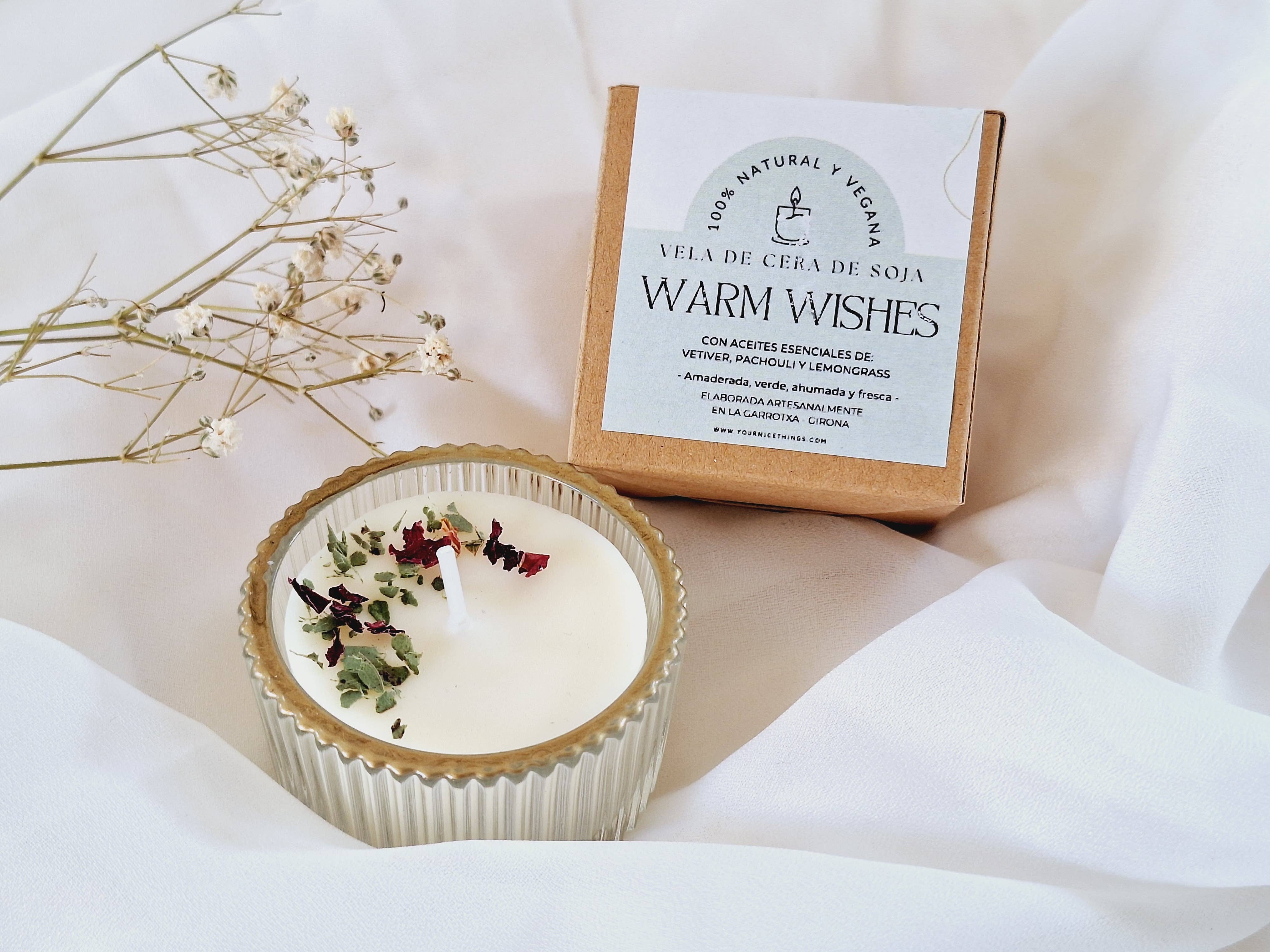 Bougie au soja (mini) bocal en verre en vétiver, patchouli et citronnelle: Français