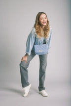 Sac matelassé Margault: Denim gris