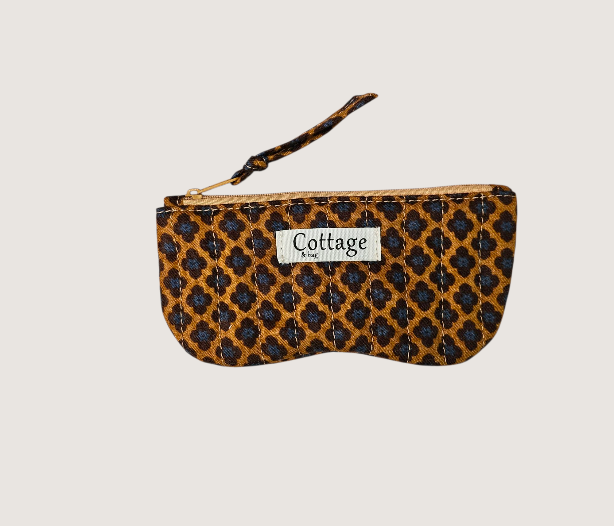 Porte lunette  100 % coton  : Patch bleu