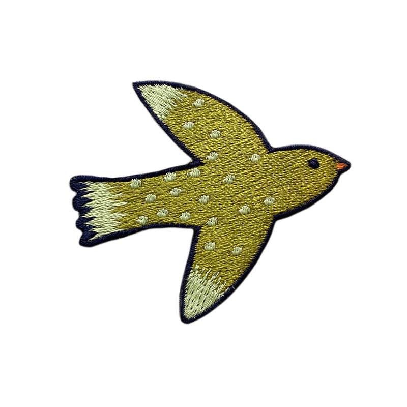 Patch brodé thermocollant motif Oiseau bronze