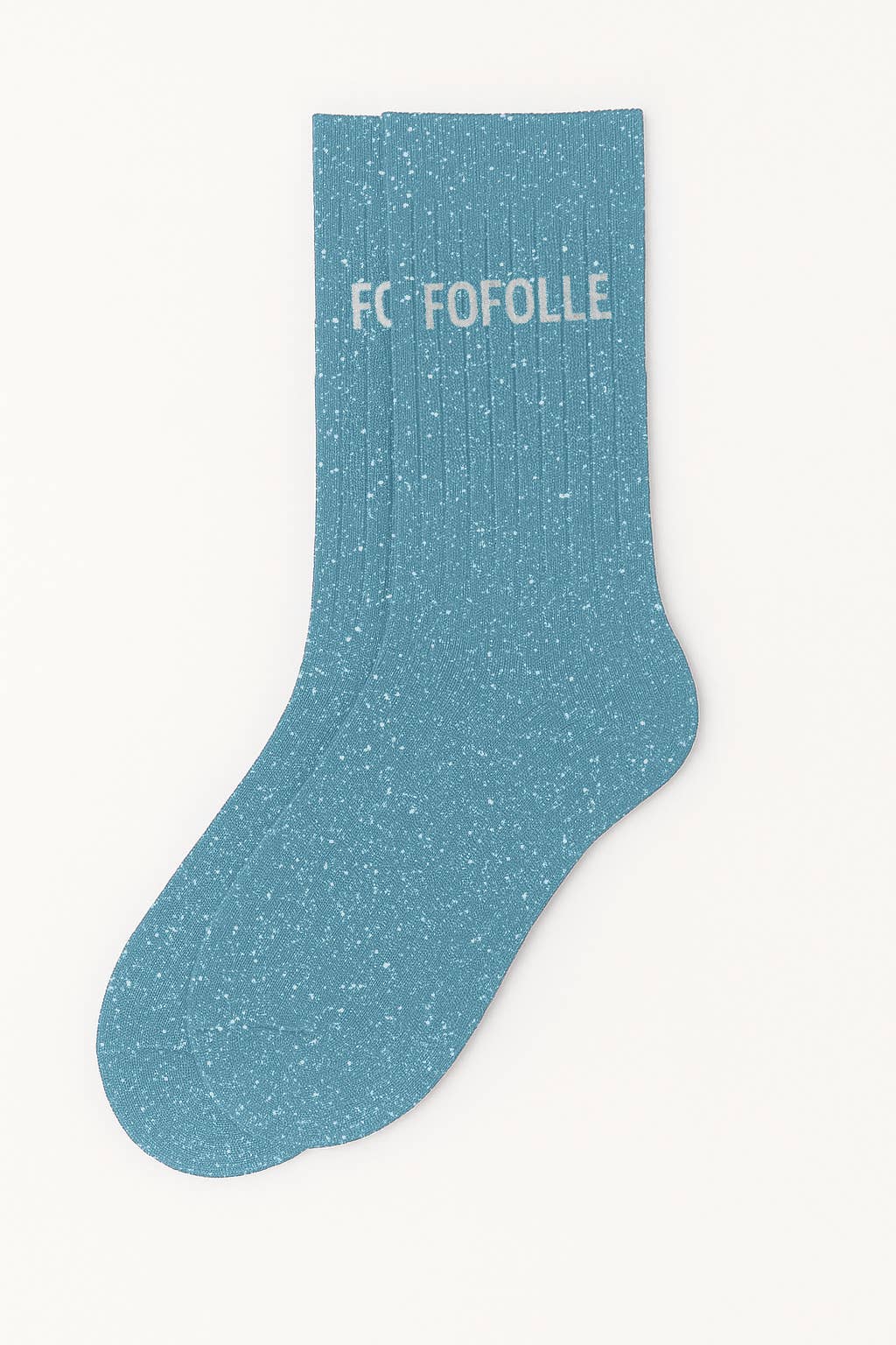 Chaussettes à Paillettes à Message "Fofolle" Turquoise