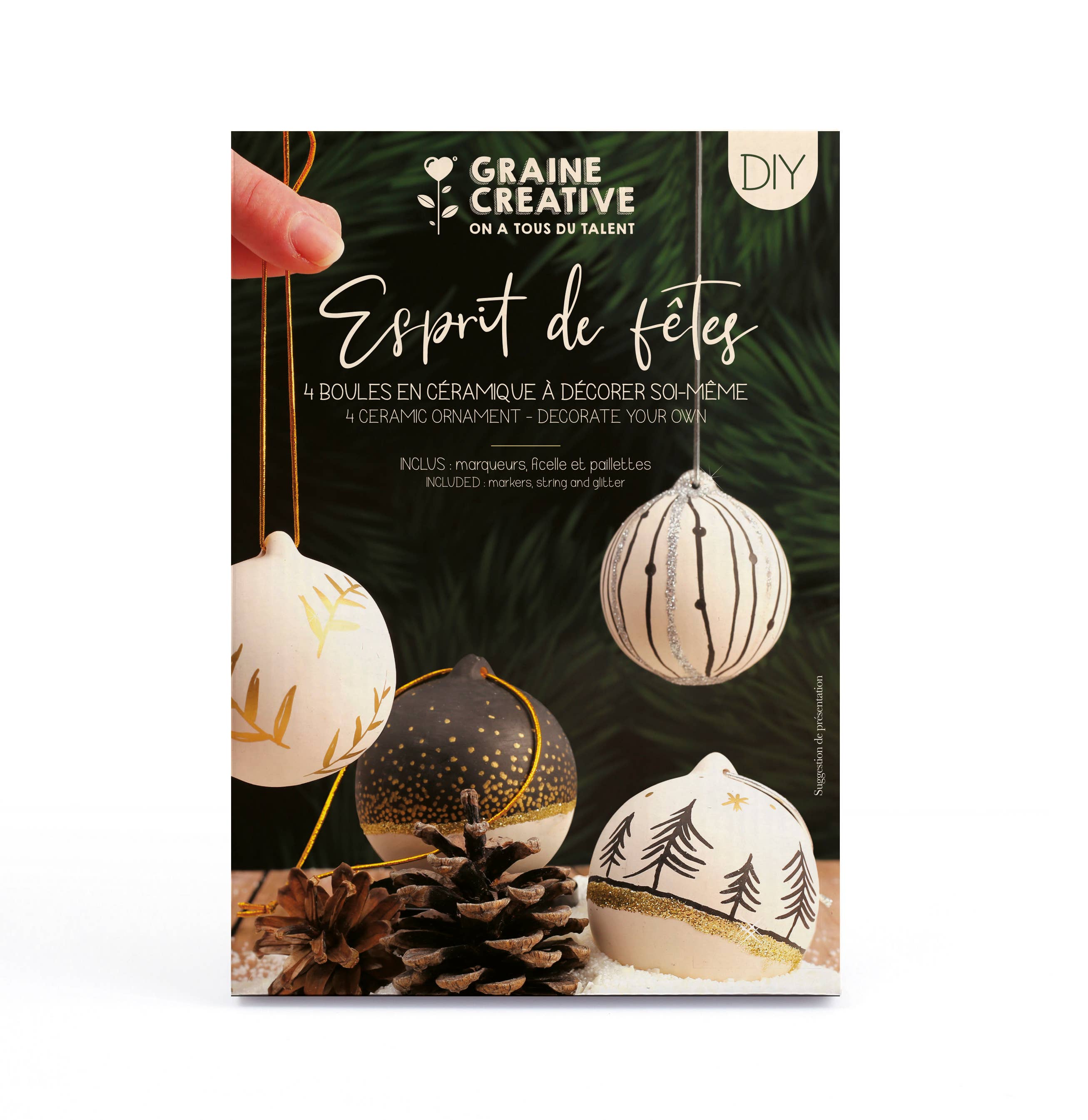 KIT CERAMIQUE BOULE DE NOEL A DECORER