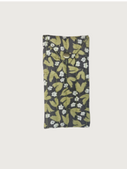 Trousse  lunette / stylo en 100 % coton : Fleur rouge turquoise