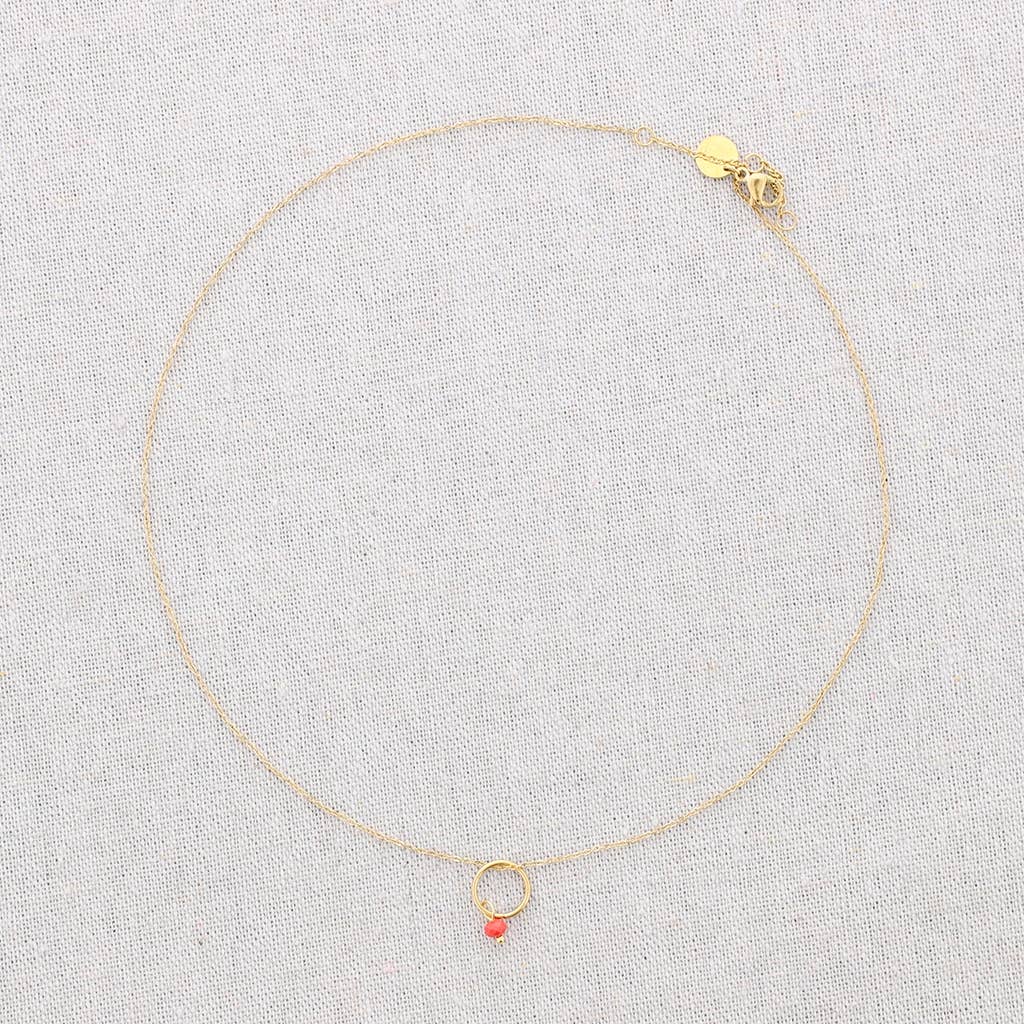 Collier Ras-du-cou Acier Pendentif Anneau Pierre: Noir