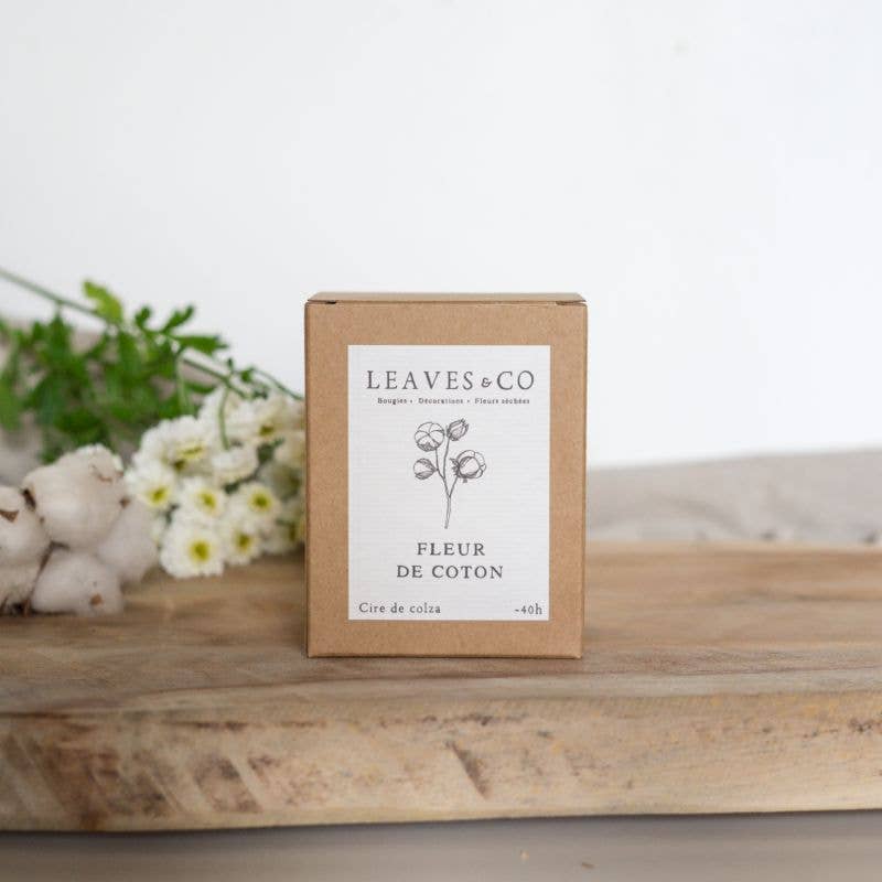 Bougie parfumée artisanale cire végétale - Fleur de coton: 150G ± 40H
