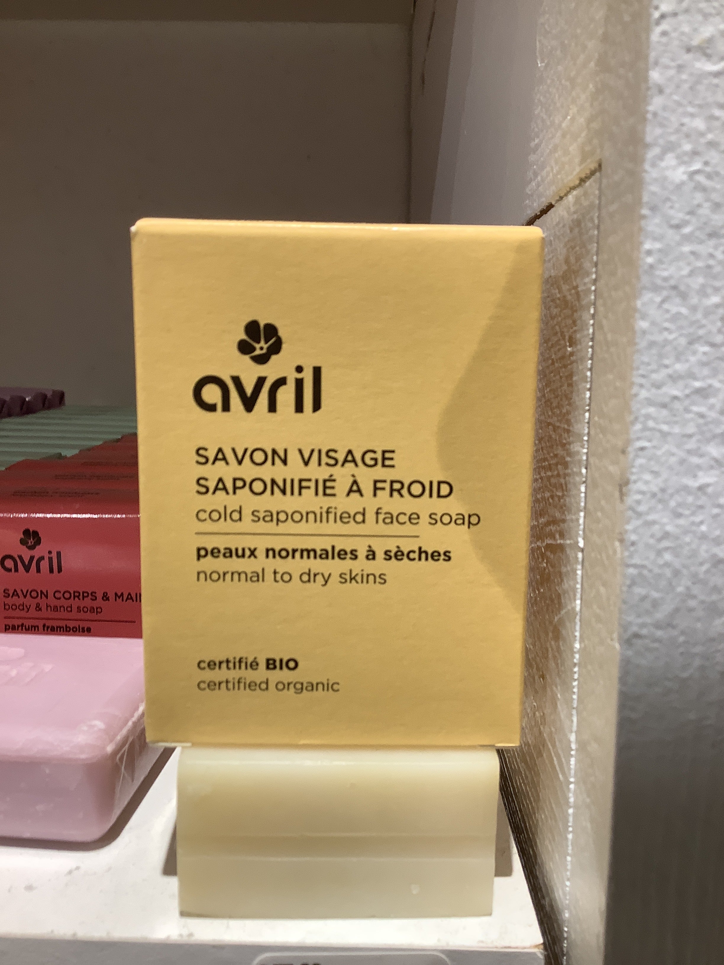 Avril Savon visage saponifie à froid peaux normales à sèches