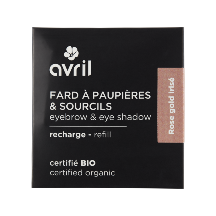 Recharge fard à paupières Rose Gold irisé Certifiée bio
