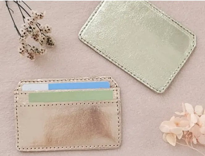 porte carte cuir métallisé