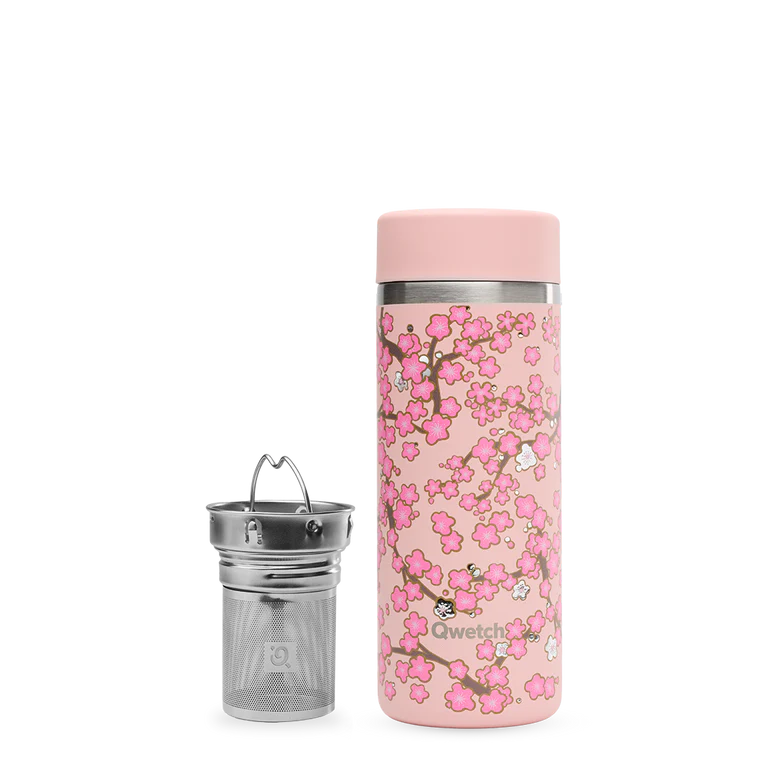 Théière inox isotherme - flowers - pastel rose - 400ml