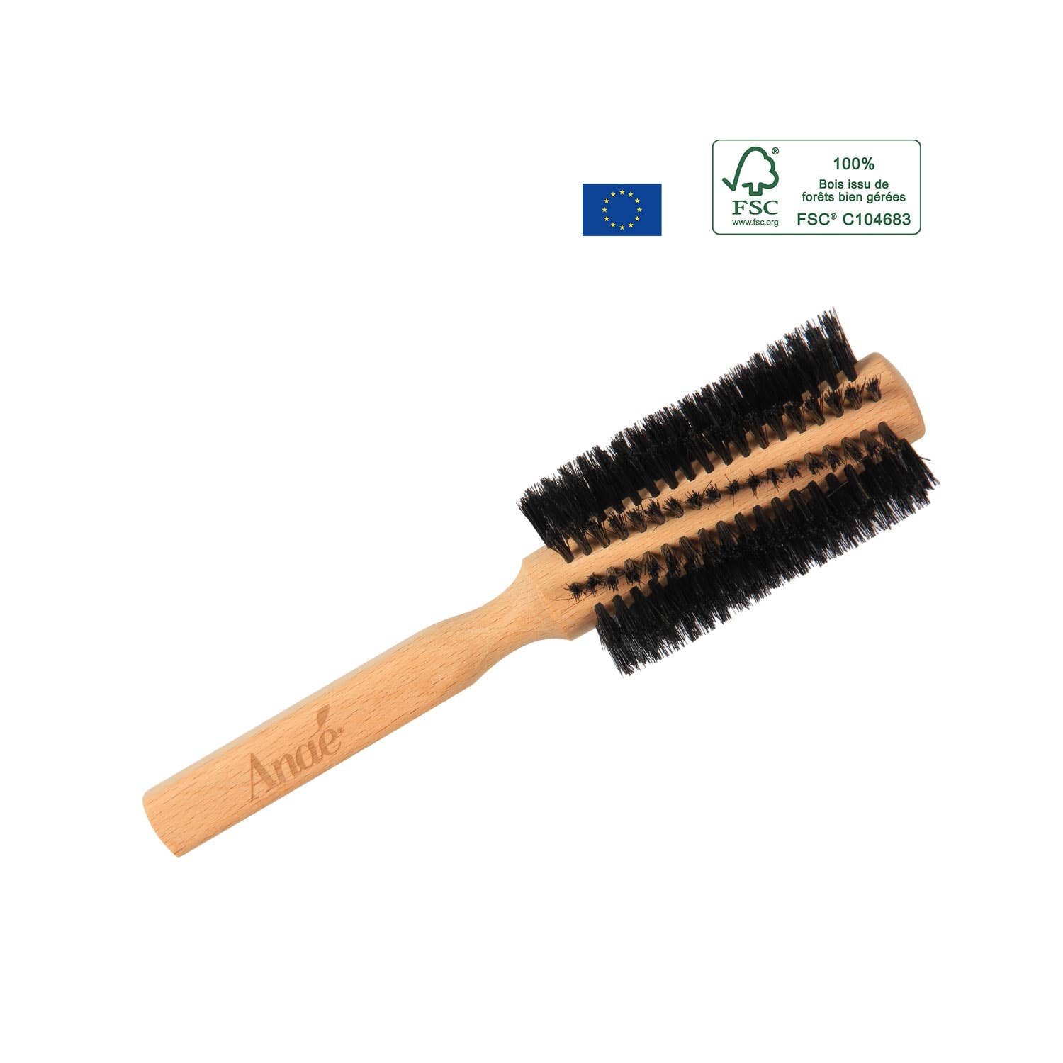 Brosse Cheveux Ronde - Bois Et Poils De Sanglier