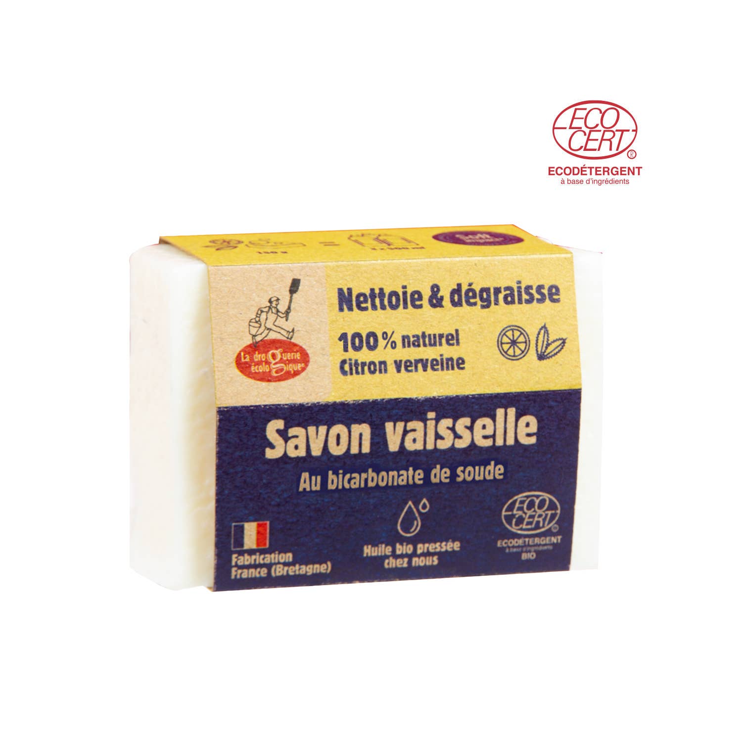 Savon Vaisselle Bicarbonate Citron 150g  - La Droguerie