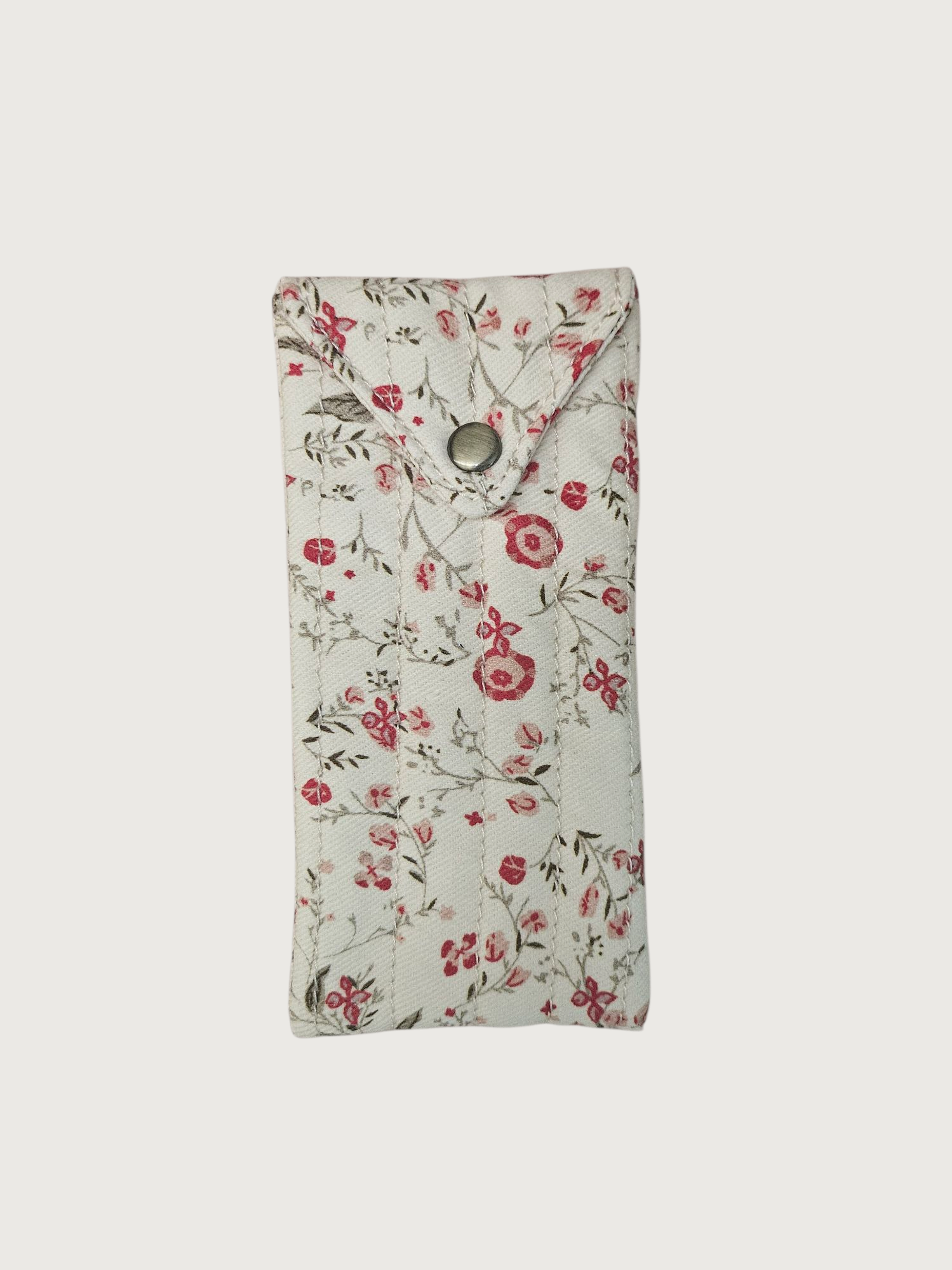 Trousse  lunette / stylo en 100 % coton : Fleur laurier