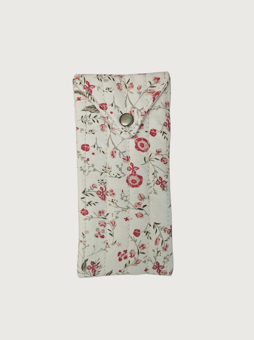 Trousse  lunette / stylo en 100 % coton : Fleur laurier