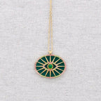 Collier en acier avec pendentif Eye Stone Crystals: Bleu