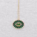 Collier en acier avec pendentif Eye Stone Crystals: Vert