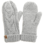Gants d'hiver Mitaines en tricot torsadé avec doublure polaire: ROUGIR / Taille unique