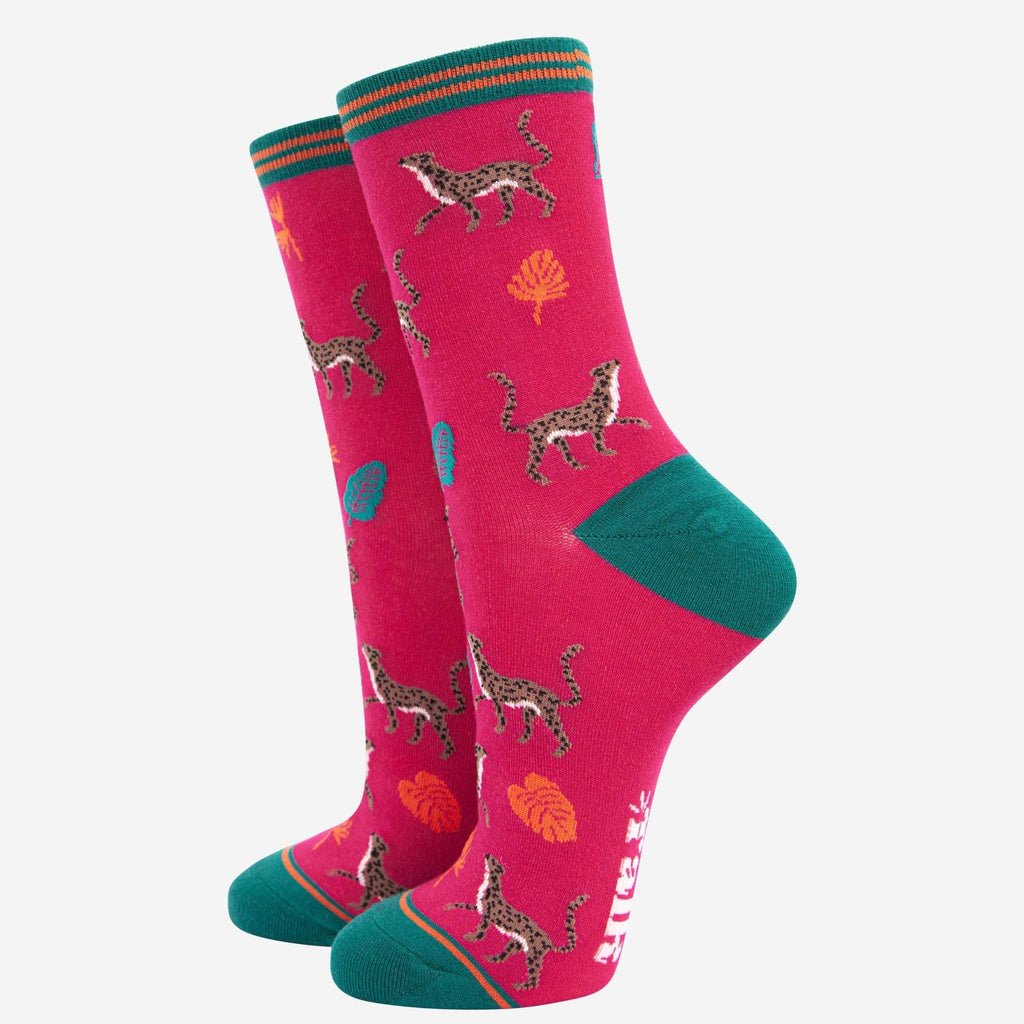 Coffret Cadeau Chaussettes Femme - Orange, Animaux de la Jungle: ROYAUME-UNI 3-7 | UE 36-40 | ÉTATS-UNIS 5-9