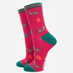 Coffret Cadeau Chaussettes Femme - Orange, Animaux de la Jungle: ROYAUME-UNI 3-7 | UE 36-40 | ÉTATS-UNIS 5-9