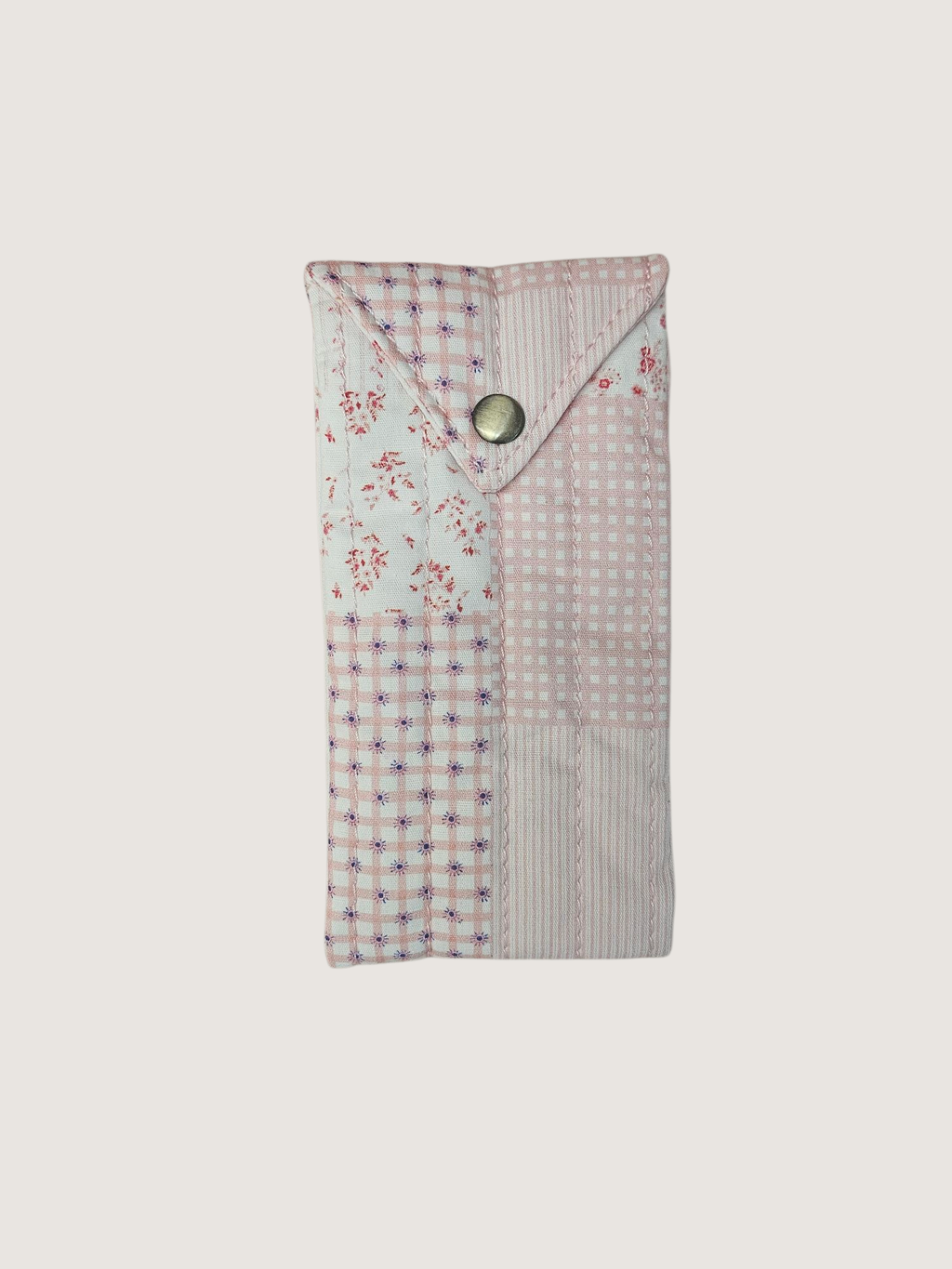 Trousse  lunette / stylo en 100 % coton : Fleur laurier