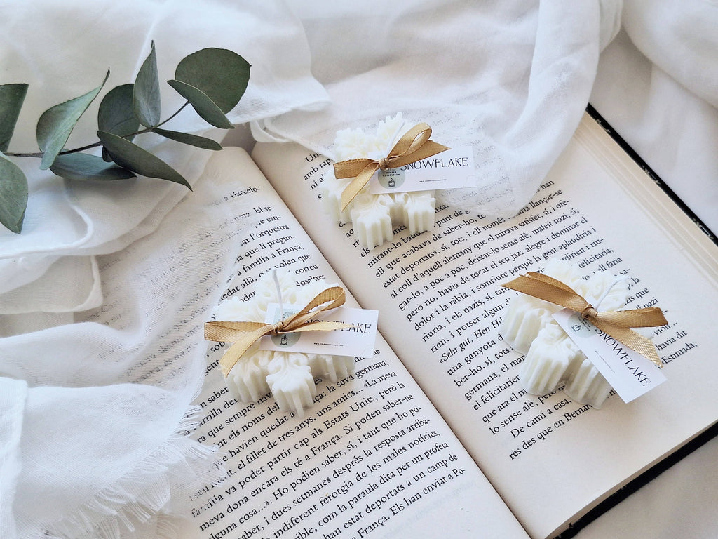 Bougie de Noël en cire de soja flocon de neige: Français / Bland