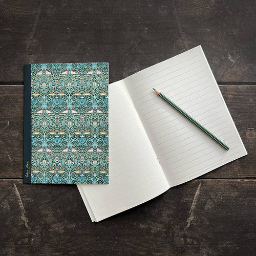 Cahier à motif vert d'oiseau - Fabriqué au Danemark