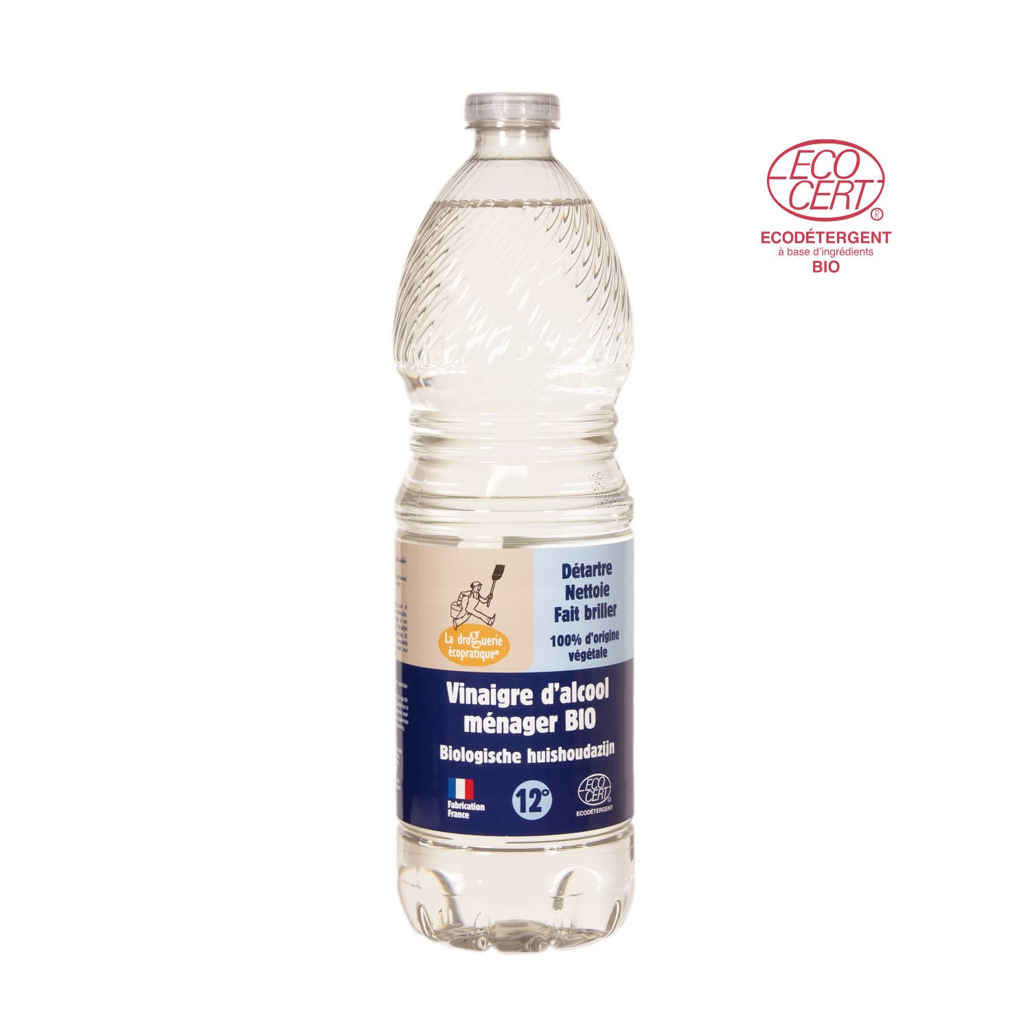 Vinaigre Blanc Alcool Bio 12° 1l Ménager Multi-usage - La Droguerie