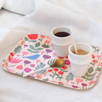 Plateau rectangulaire en bouleau motif jardin partagé