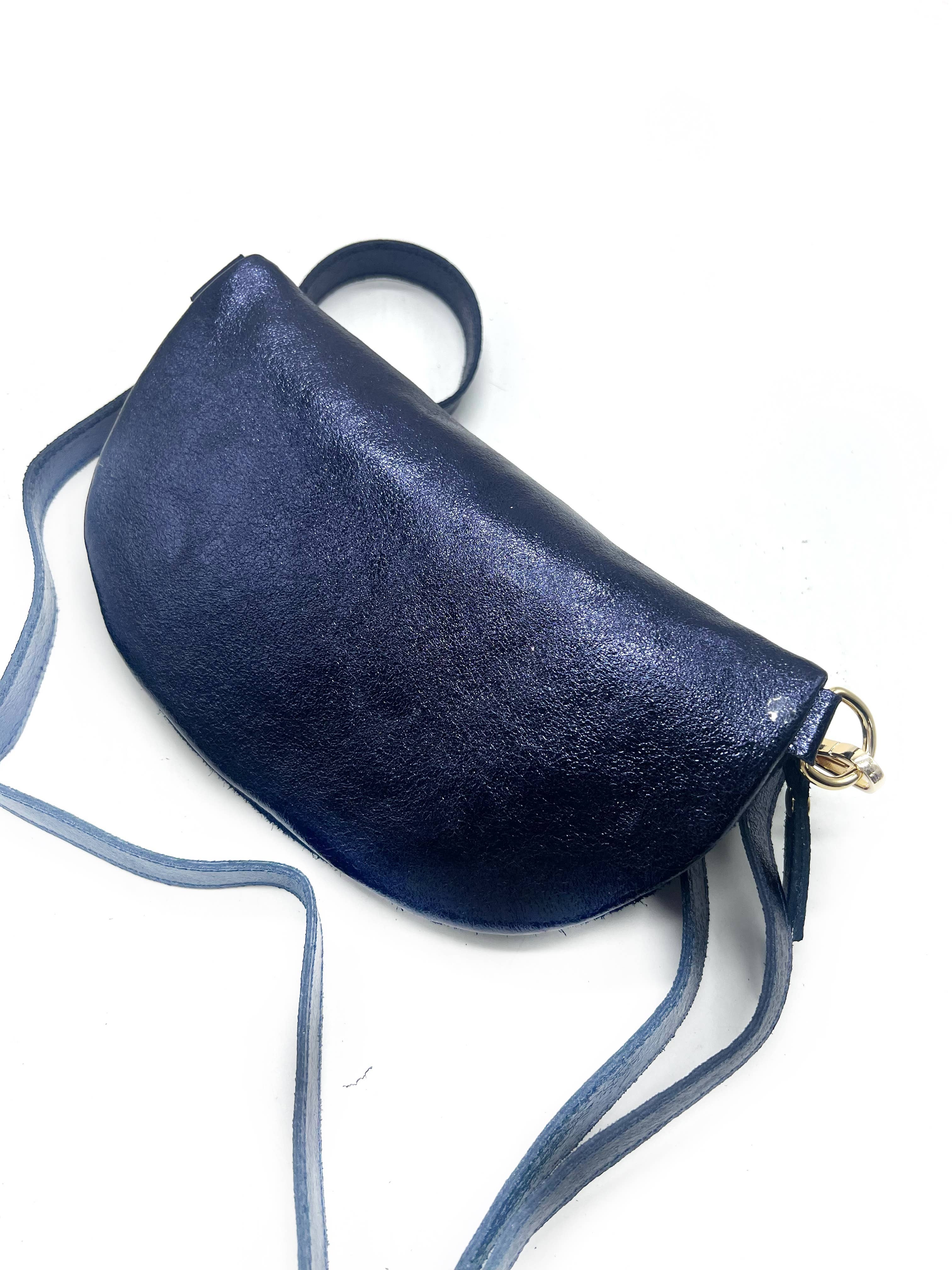 Sac Banane Bi-Matière Noir cuir– Fabrication Italienne: Kaki