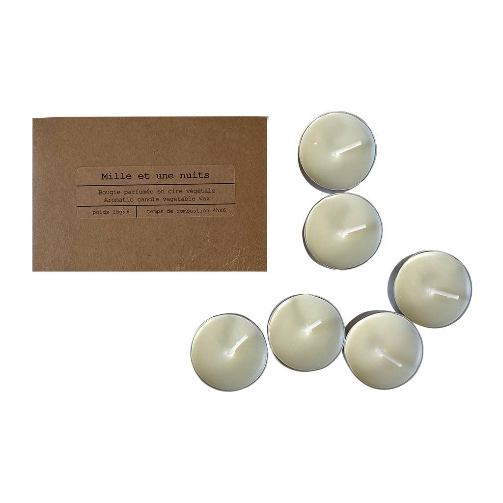 Coffret de 6 bougies chauffe-plat évasion mille et une nuits