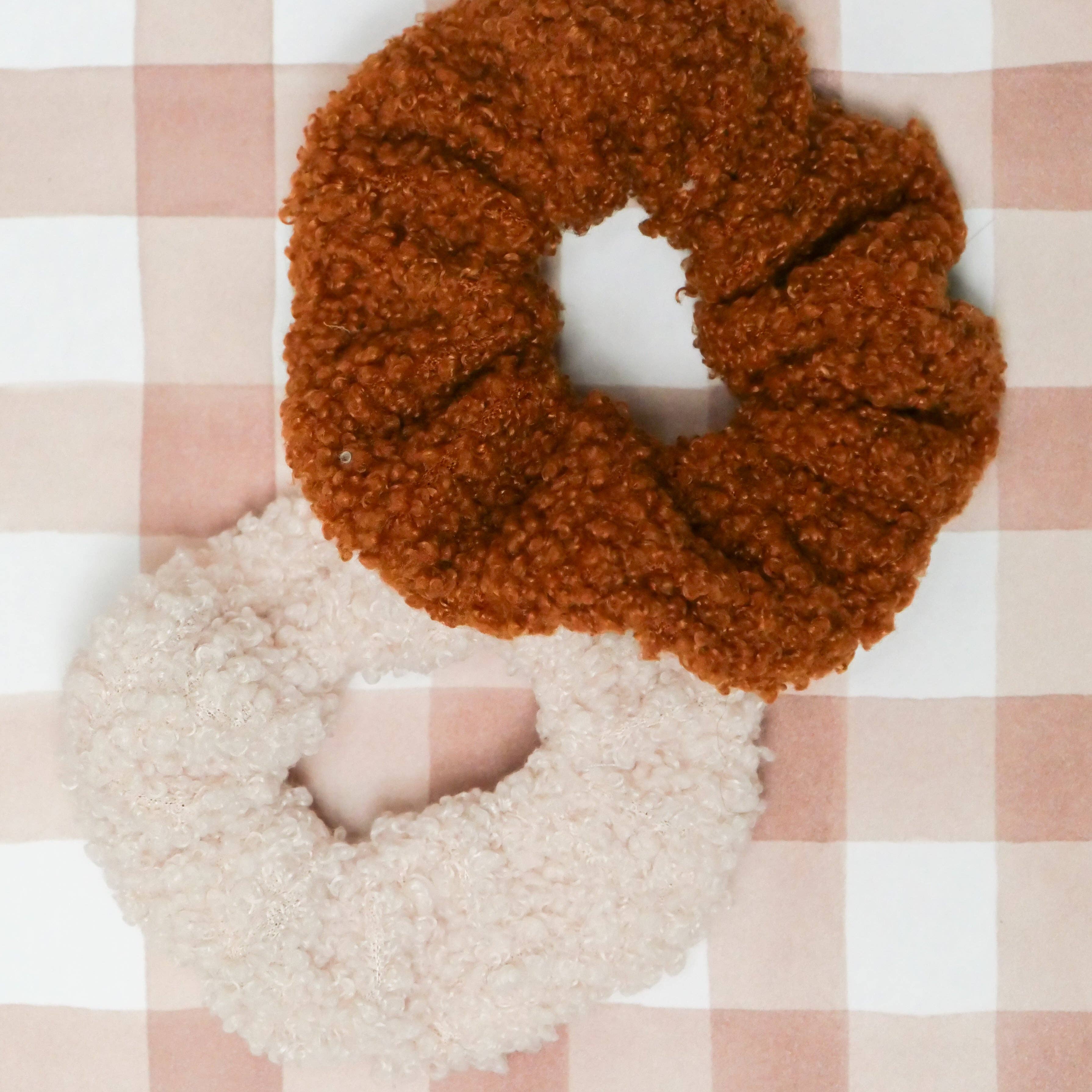 Lot de 2 chouchou sherpa: Camel & Beige