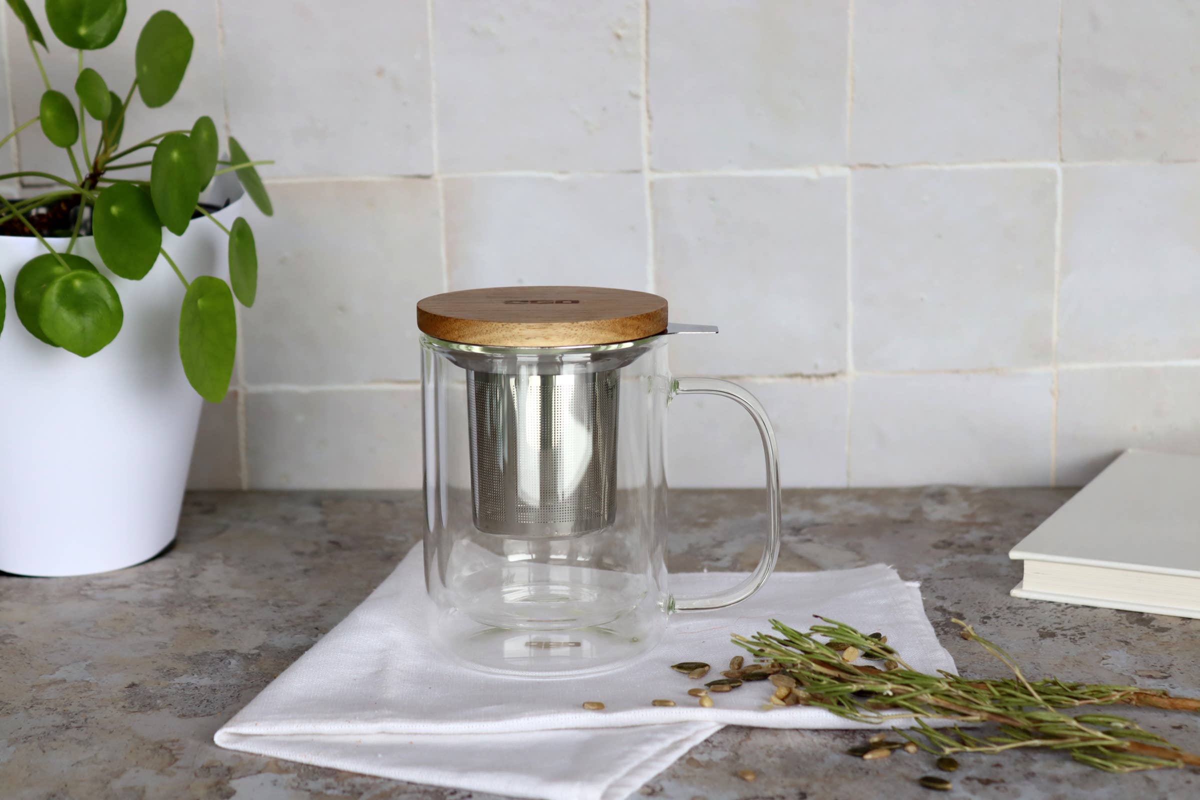 Tisanière gustave en verre double paroi 350 ml