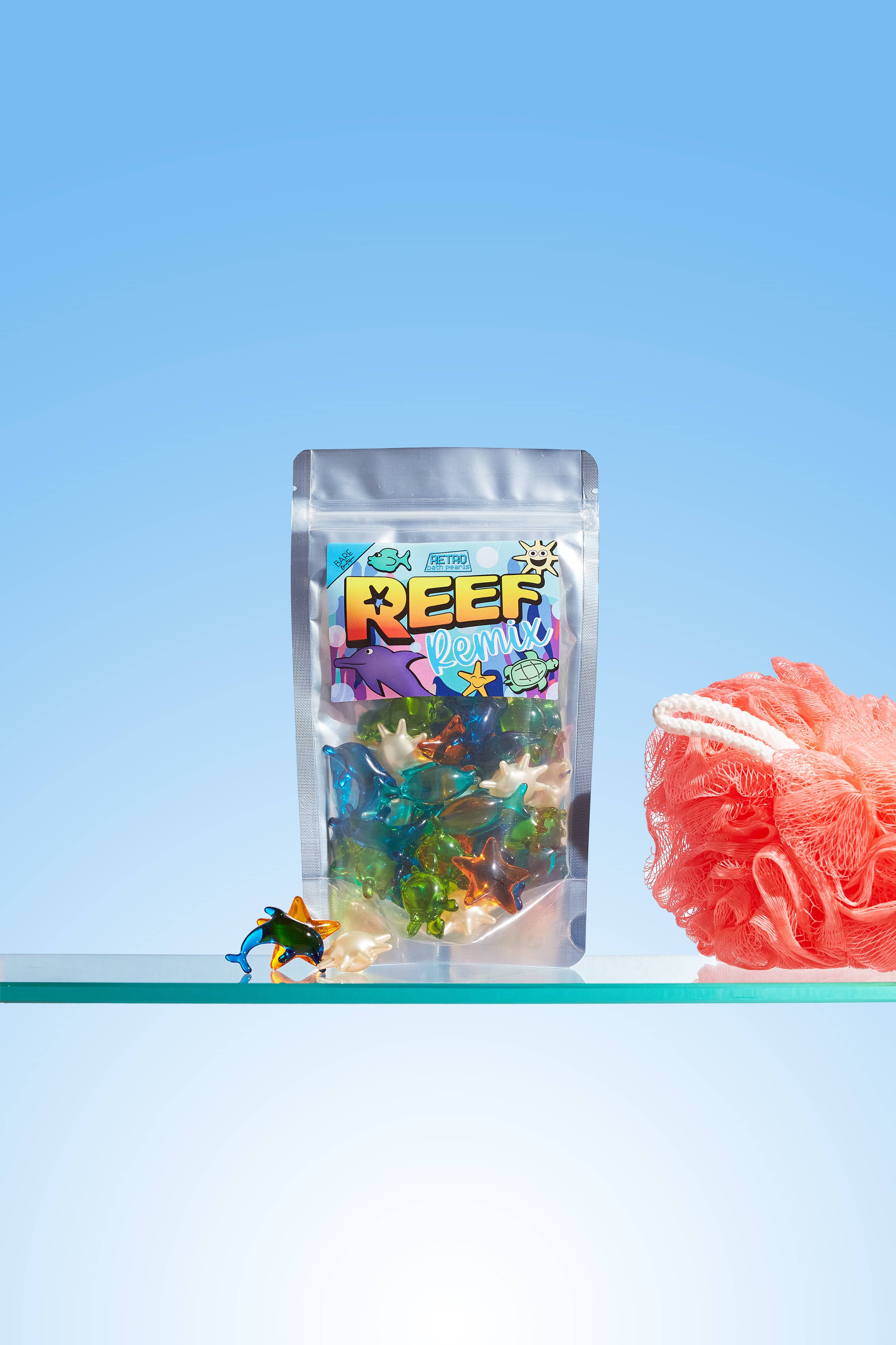 Perles de bain rétro - Reef Remix. Paquet de 30 perles sur le thème de l'océan