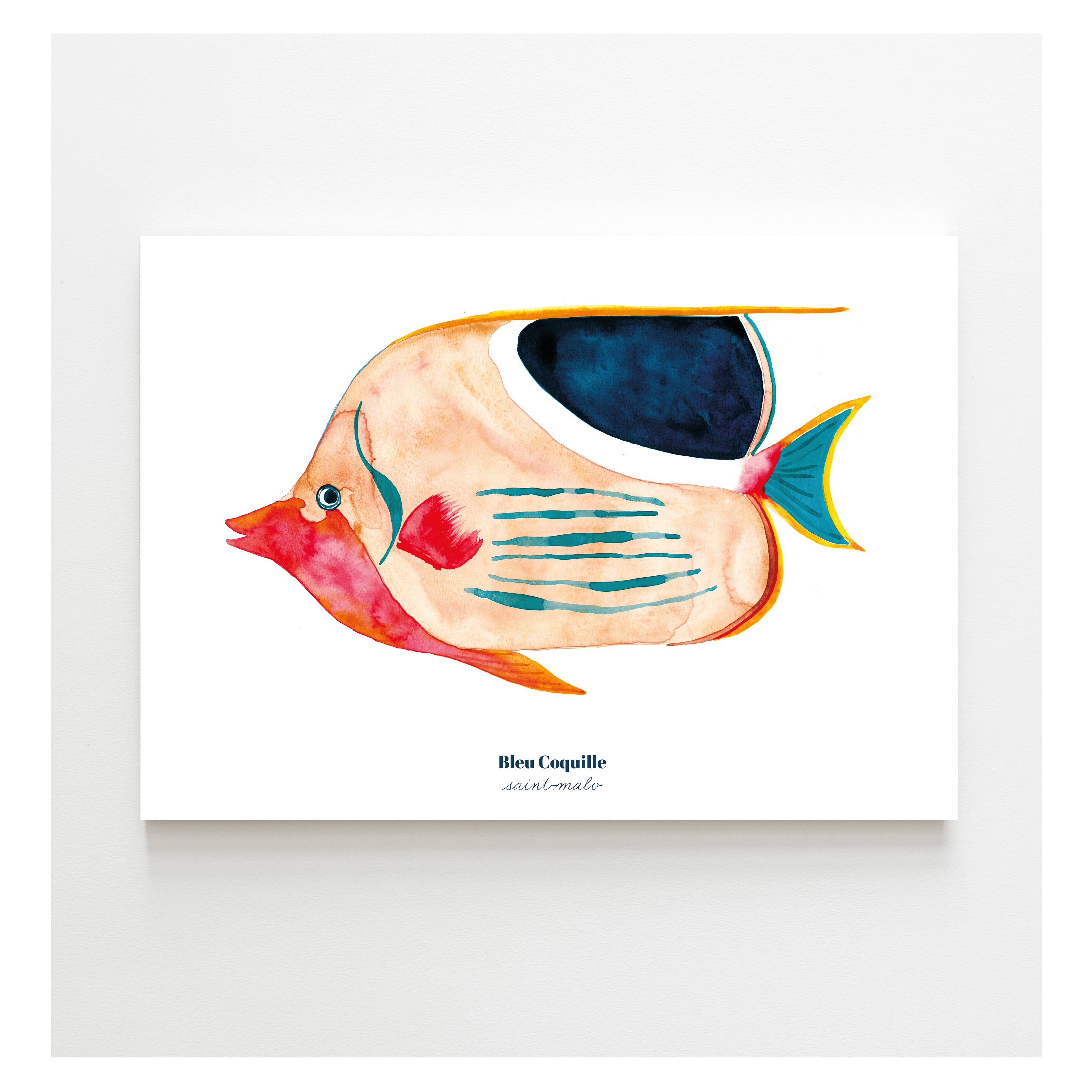 Papeterie Affiche Illustration Déco - Le Poisson Exotique 🐠: 14.8 x 21