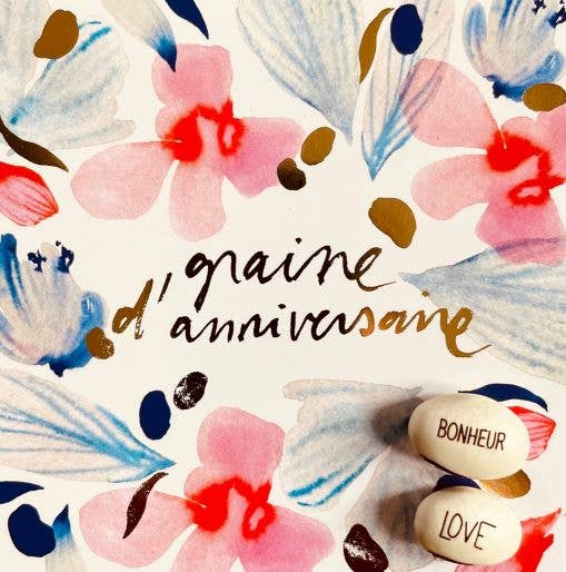 TG06- Carte et 2 graines gravées à planter