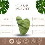 Pierre de massage en jade vert - Gua Sha masseur facial