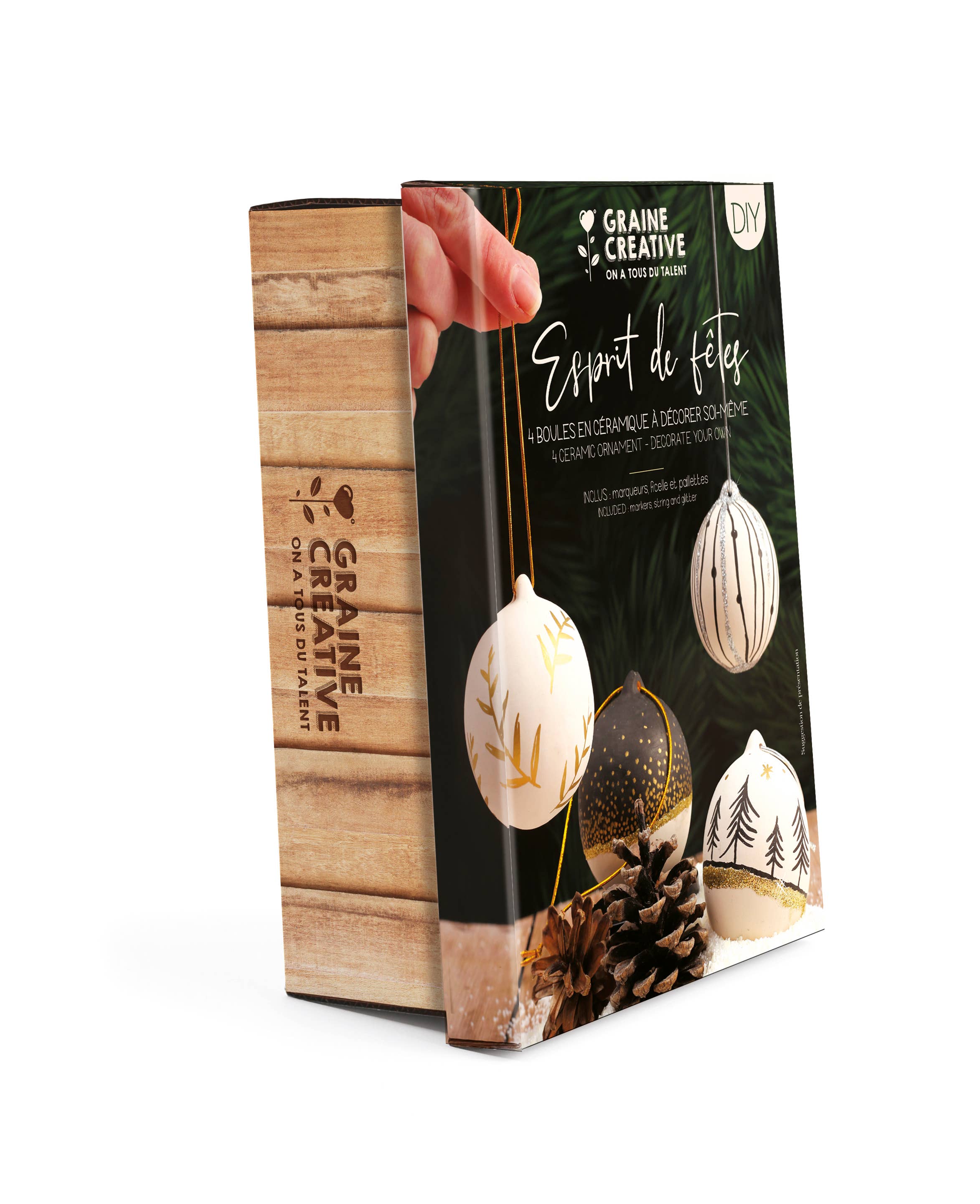 KIT CERAMIQUE BOULE DE NOEL A DECORER