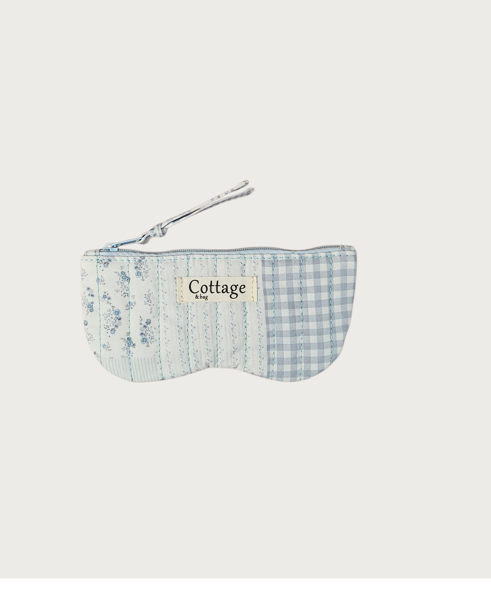 Porte lunette  100 % coton  : Patch bleu
