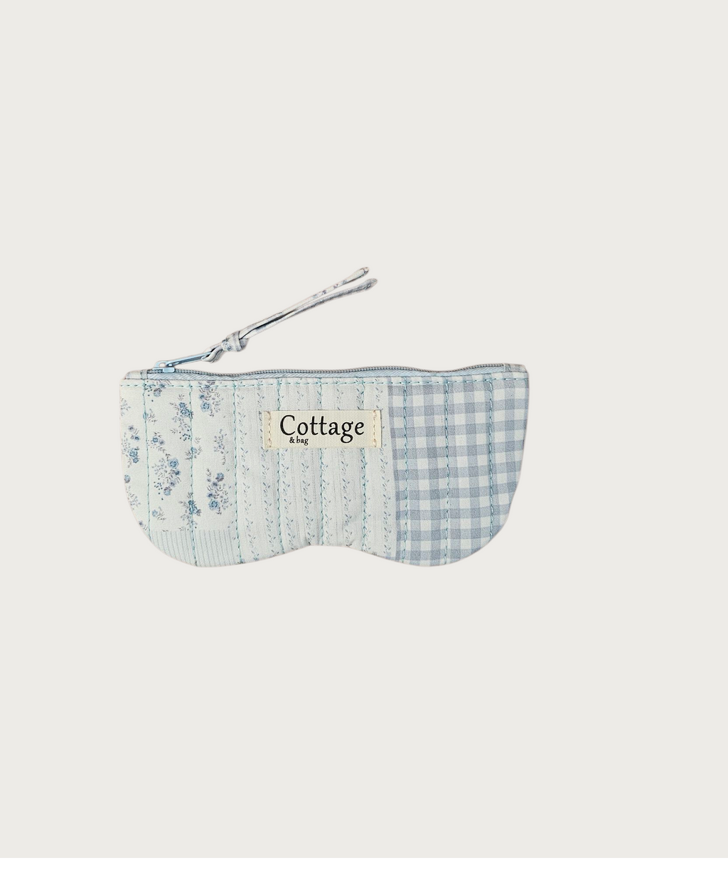 Porte lunette  100 % coton  : Patch bleu