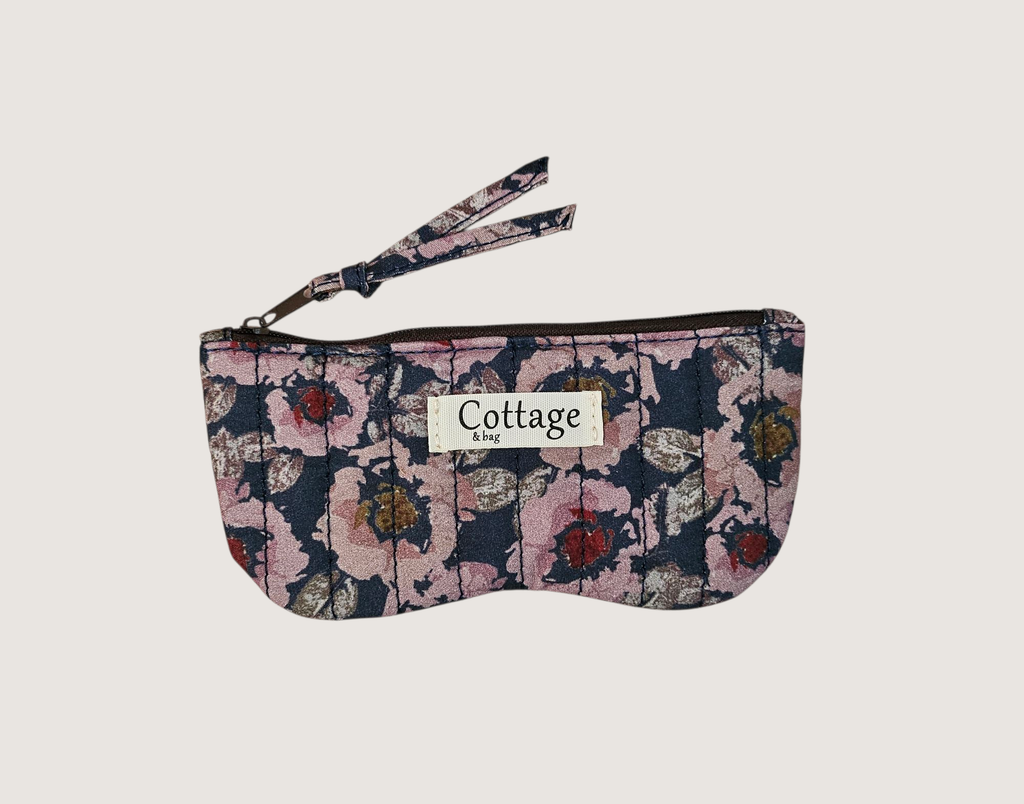 Porte lunette  100 % coton  : Patch bleu
