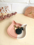 Plateau bol en forme de chat: Vert/blanc