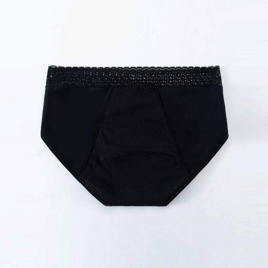 Jupe périodique en coton à taille basse avec dentelle: Noir / M