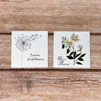1 x petite carte carré traditionnelle condoléances