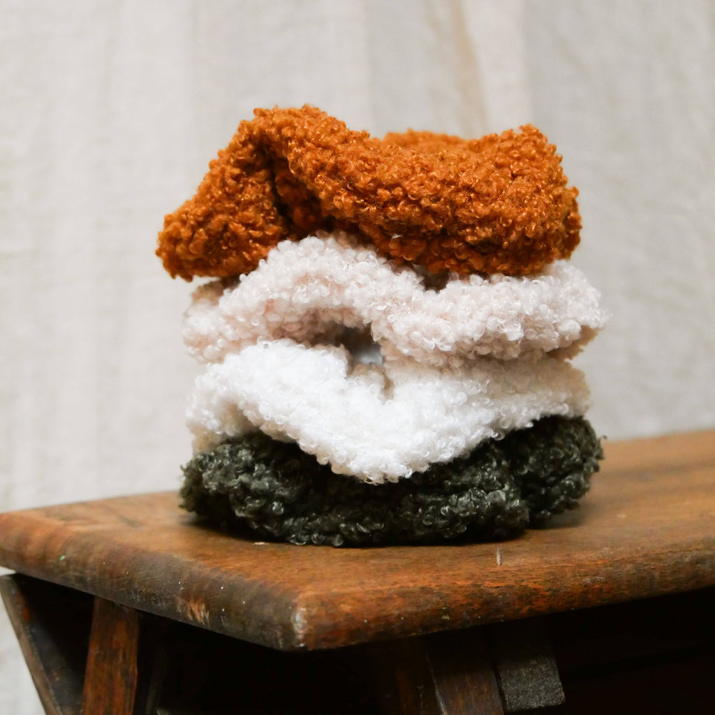 Lot de 2 chouchou sherpa: Camel & Beige