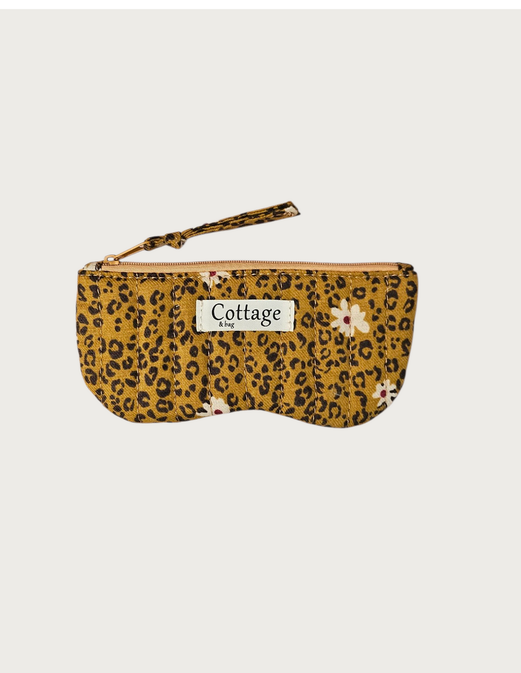 Porte lunette  100 % coton  : Grande blanche jaune