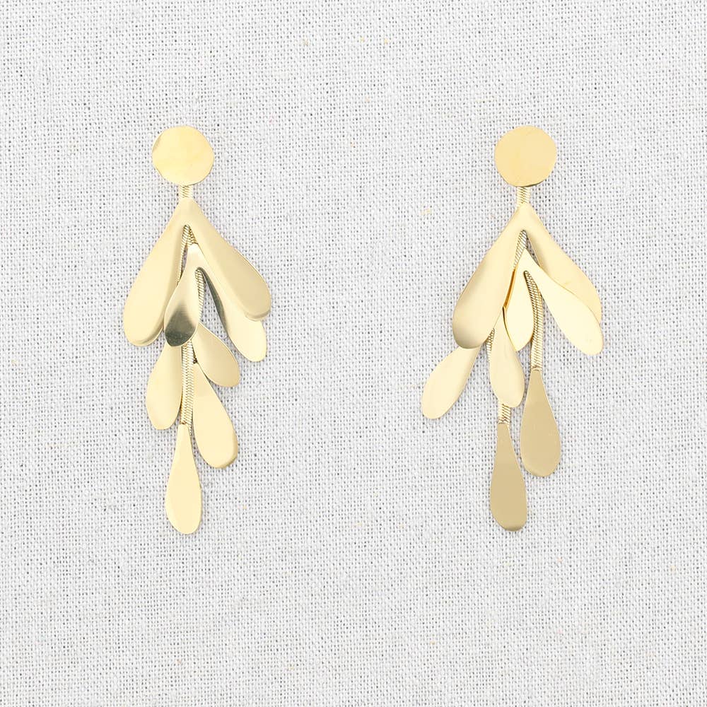 Boucles d'oreilles en acier avec pendentif Rama: Or