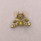 Broche Insecte Brodé Paillettes: Verde